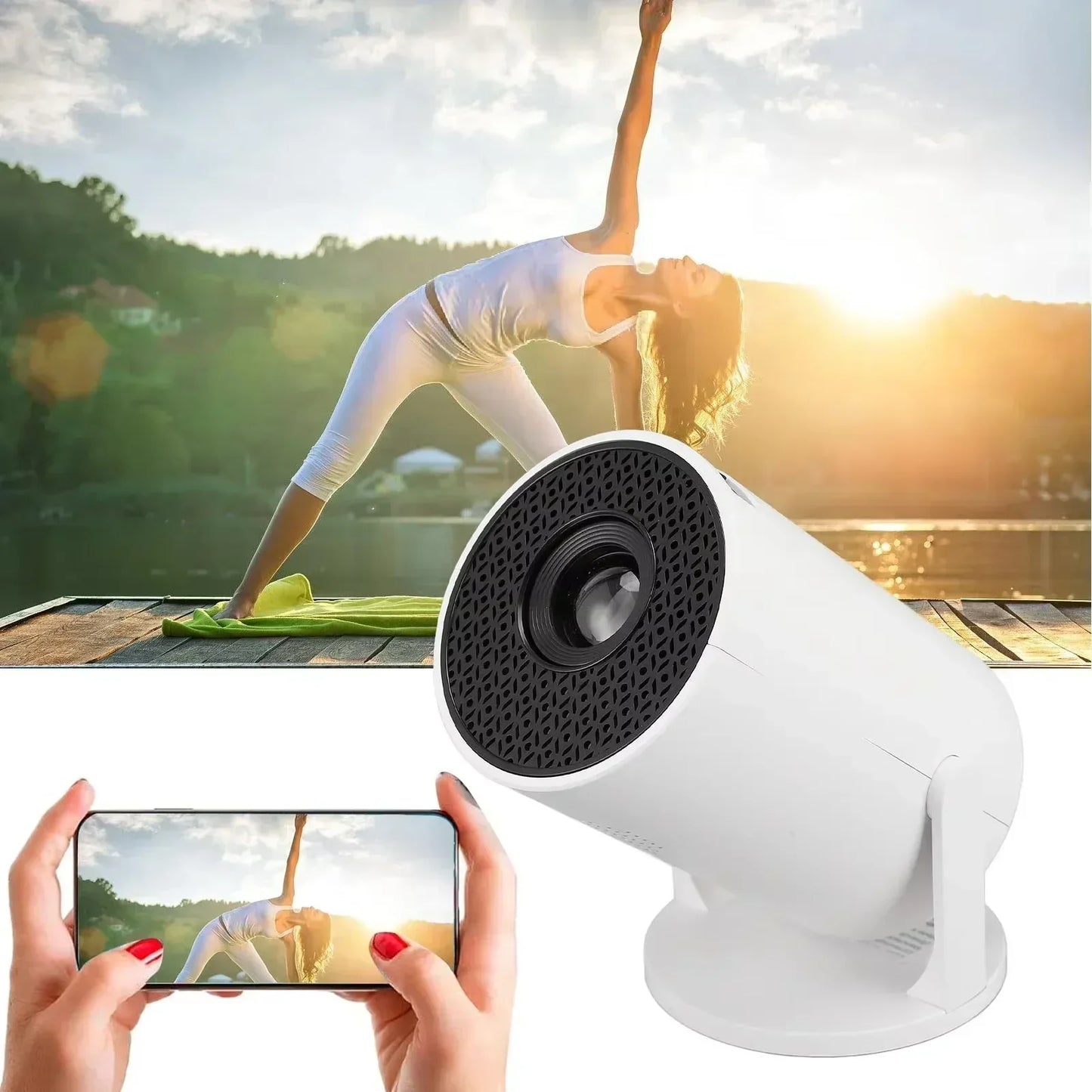 Projector 270° Adjustable LED 1080P Portable Movie Projector for Android Phone USB TV Stick Laptop