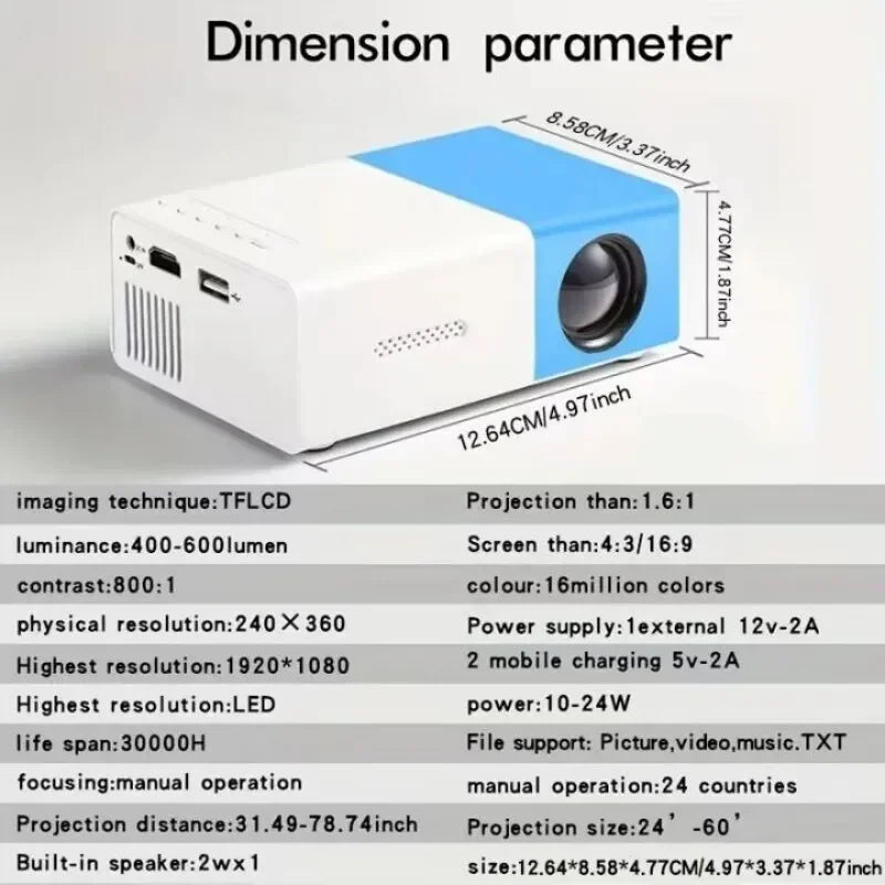 2025 Smart Projector 1000 Lumens, WiFi 6 Bluetooth 5.3, Android 12 with Auto Focus, 4K HD for Home Theater & Outdoor Camping