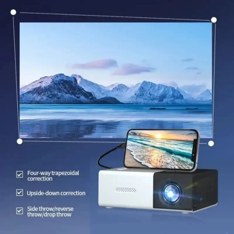 2025 Smart Projector 1000 Lumens, WiFi 6 Bluetooth 5.3, Android 12 with Auto Focus, 4K HD for Home Theater & Outdoor Camping